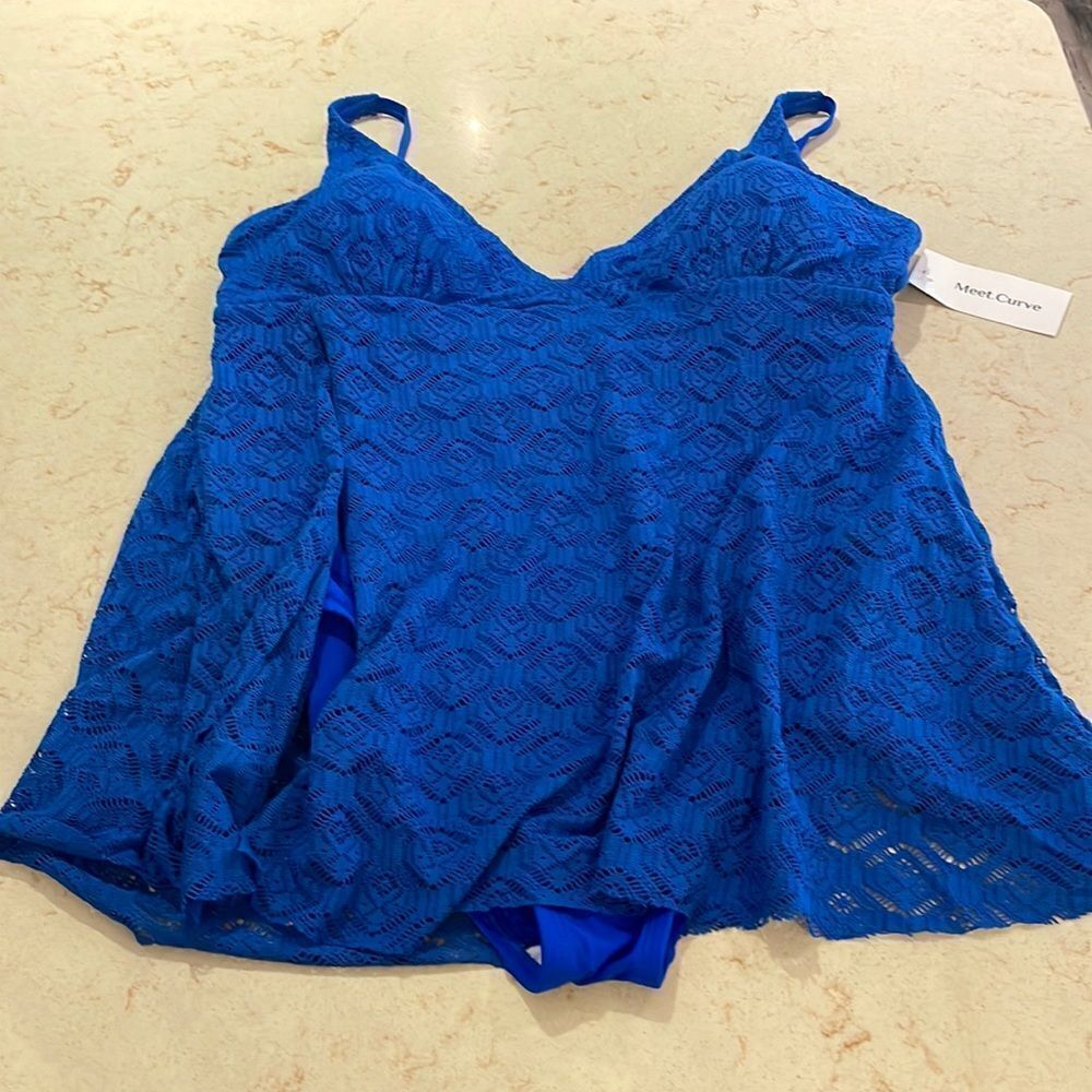 NWT Meet.Curve one piece mesh dress/skirt swimsuit SZ XXL